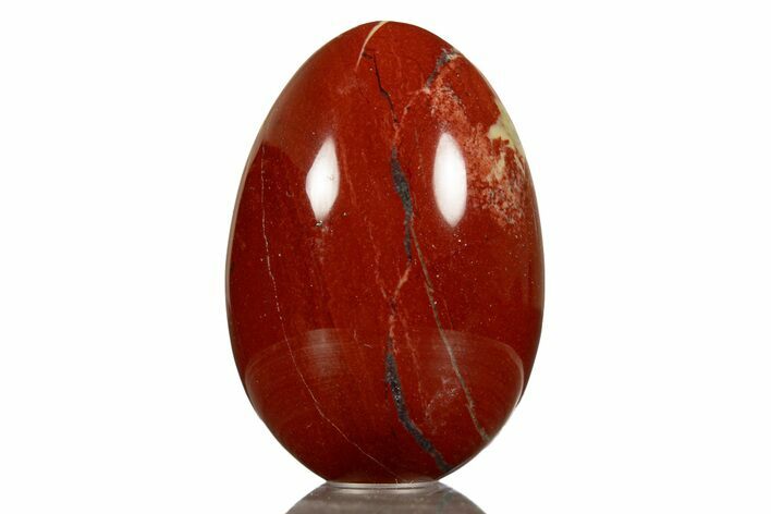 Polished Red Jasper Egg with Agate Pockets - South Africa #313485
